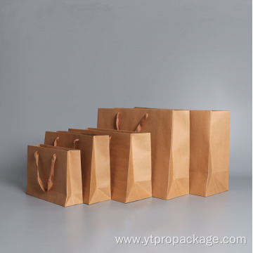 Handles Brown Kraft Paper Bag with Printed Logo